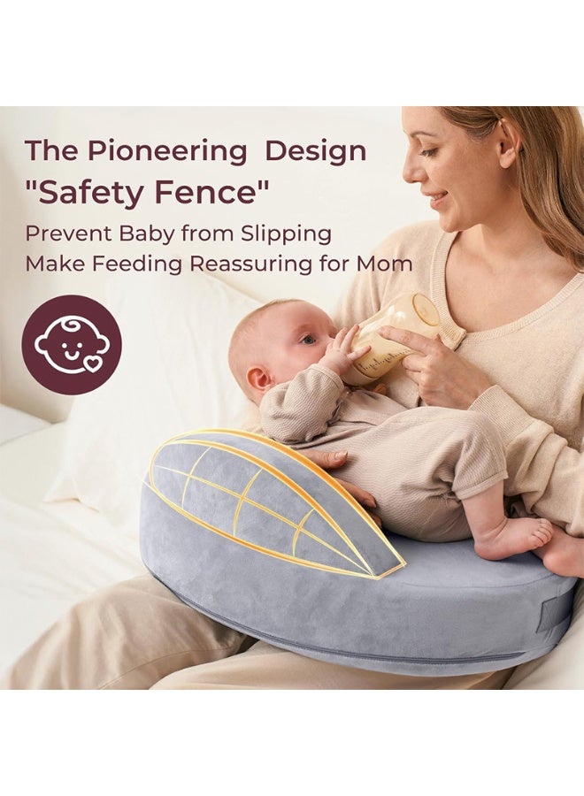 Bukela Nursing Pillow, Firm & Springy Memory Foam - Stable, Ergonomic Support & Comfort - Wider Breastfeeding Cushion, Adjustable, Removable Cover, Baby Safety Certified - Image 4